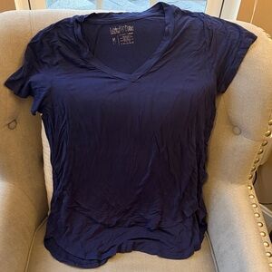 Latched Mama Women's Navy V-Neck Short Sleeve Nursing Tee